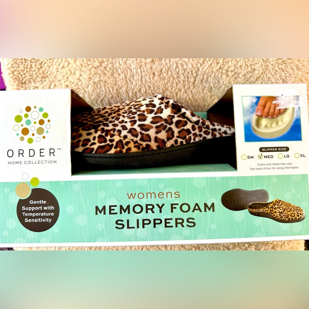 Order Womens Memory Foam Slippers Size M‎ —7/8